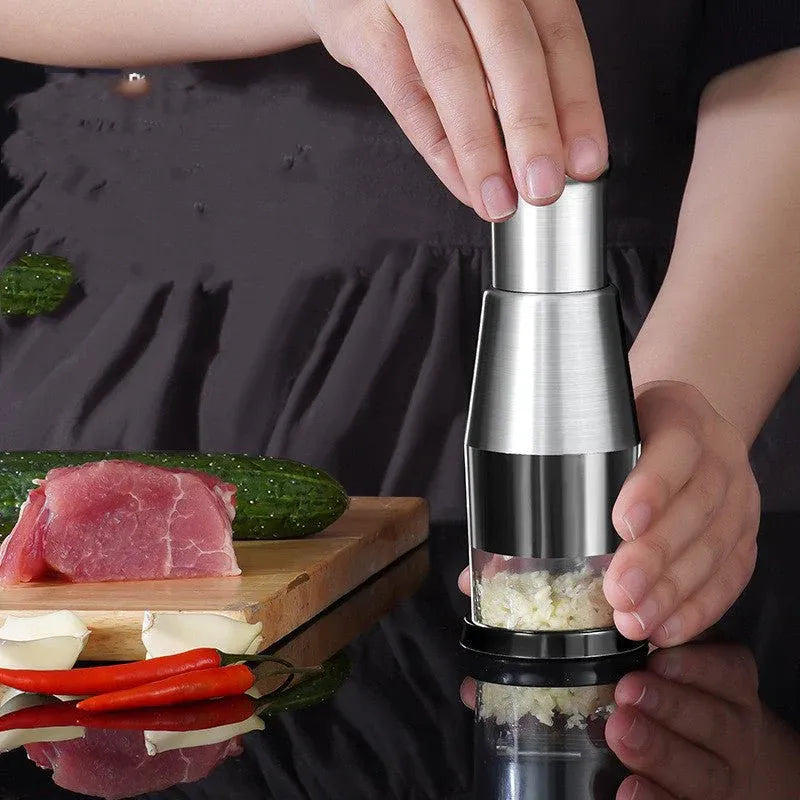 Stainless Steel Garlic Crusher & Vegetable Chopper